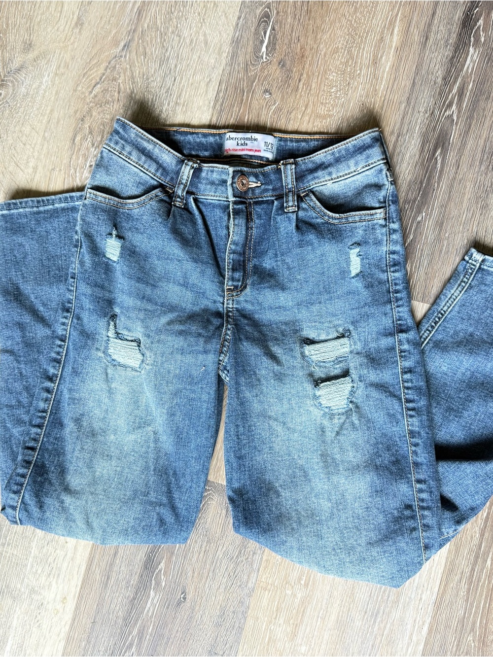 abercrombie kids Medium Blue Distressed Boyfriend Jeans